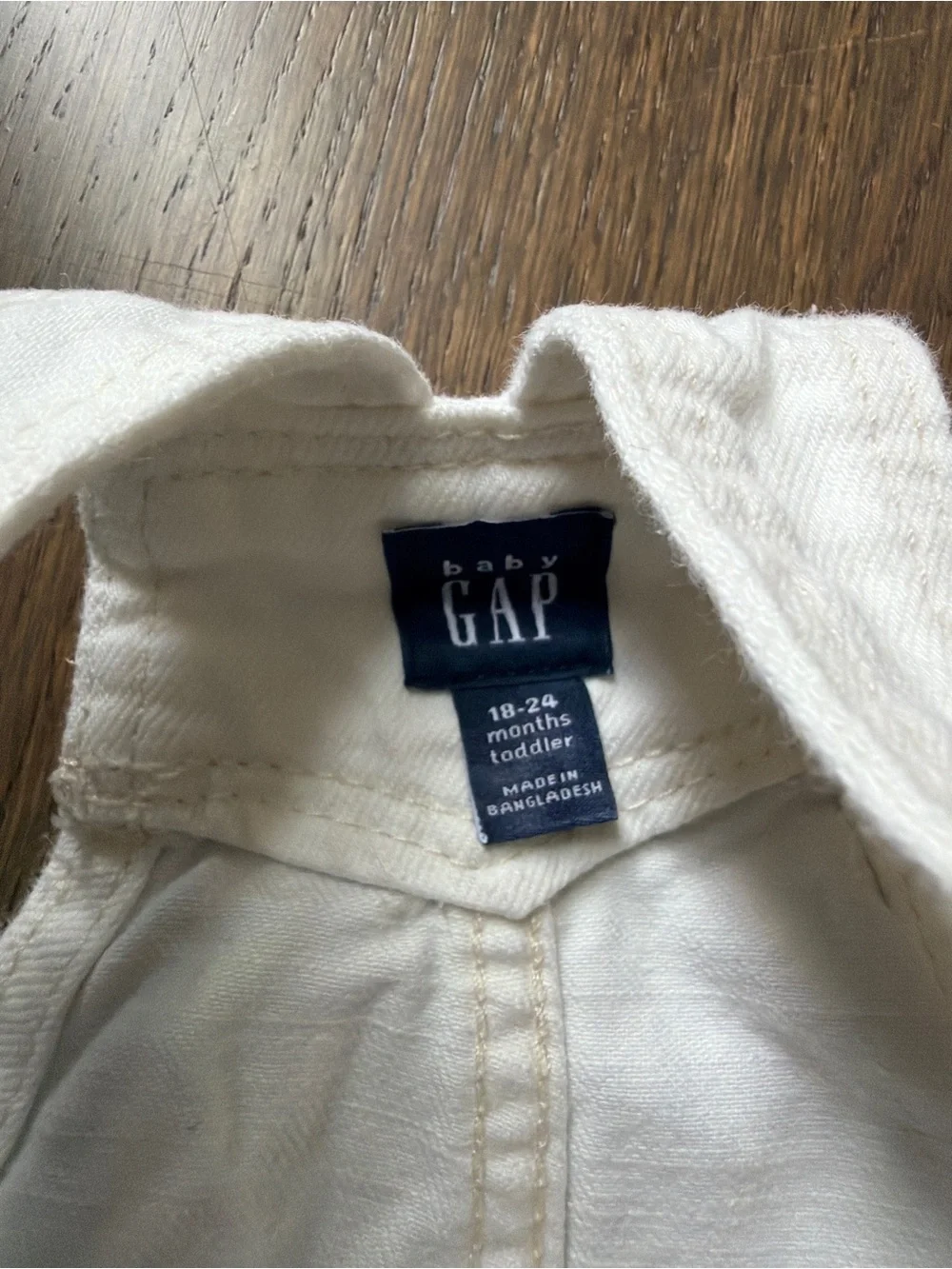 GAP Kids White Denim Short Overalls